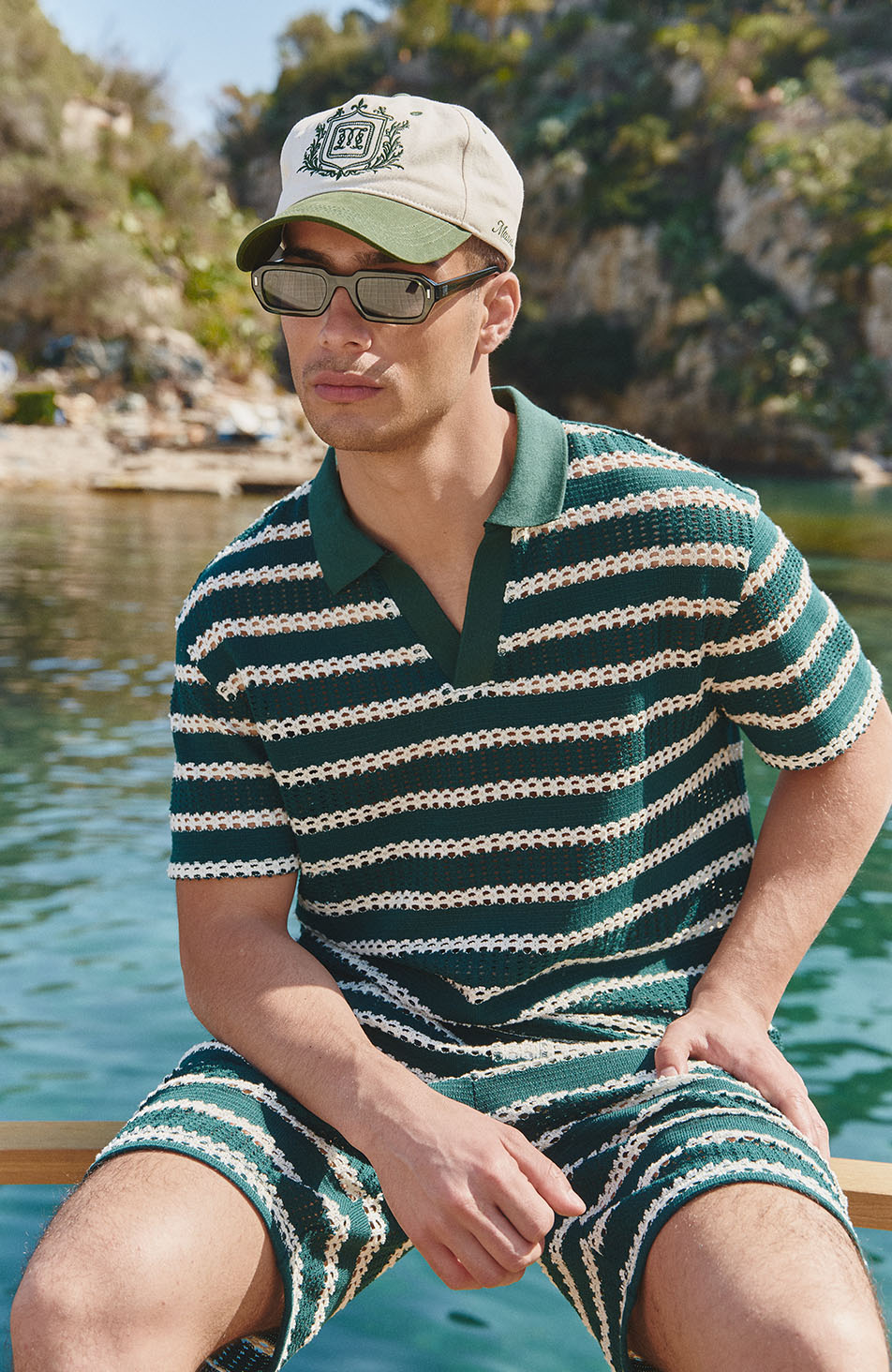 Romano Stripe Shorts in Green