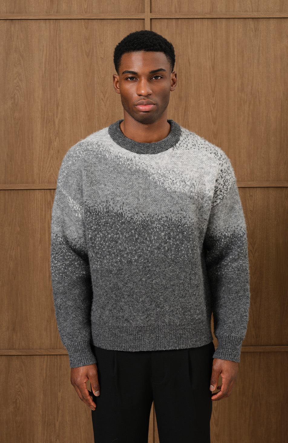 Salvador Ombre Knit Jumper in Grey