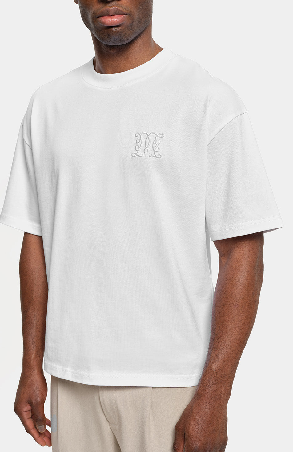 Embossed Monogram Back Logo T-shirt in White