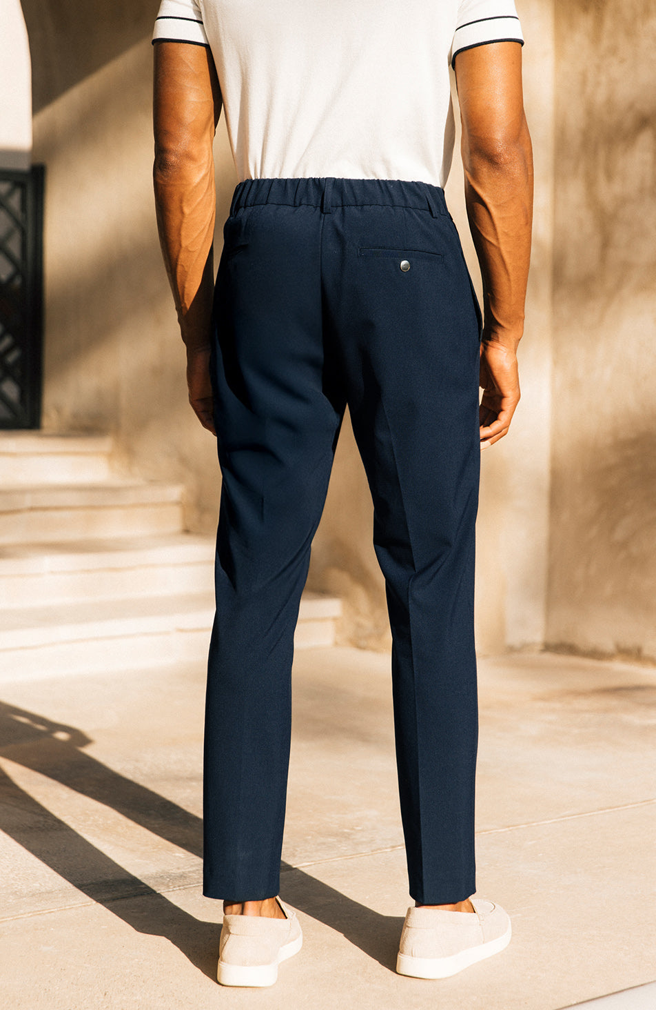 Aster Tailored Stretch Slim Leg Pants in Navy