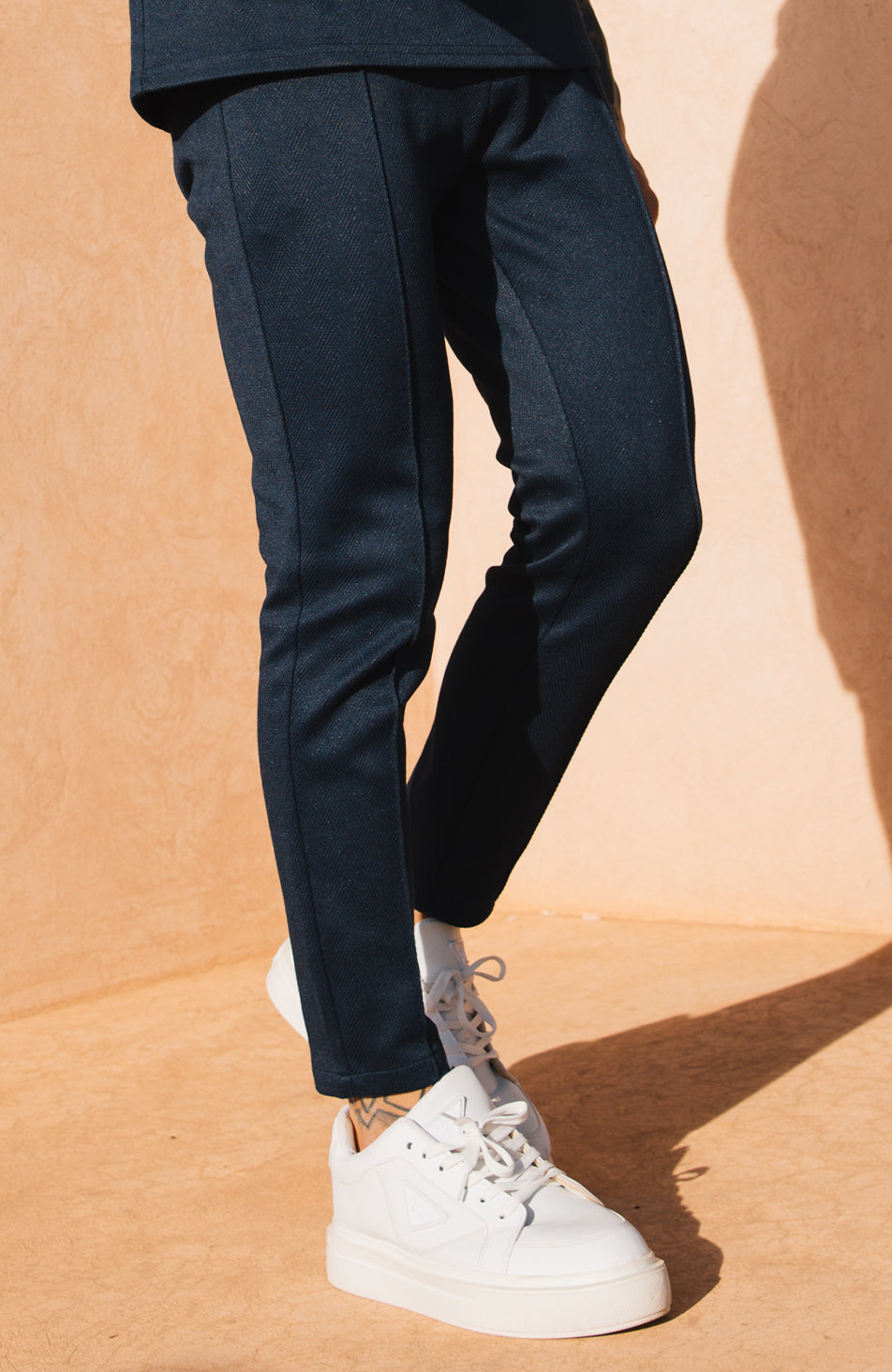 Premium Zig Zag Pants in Navy