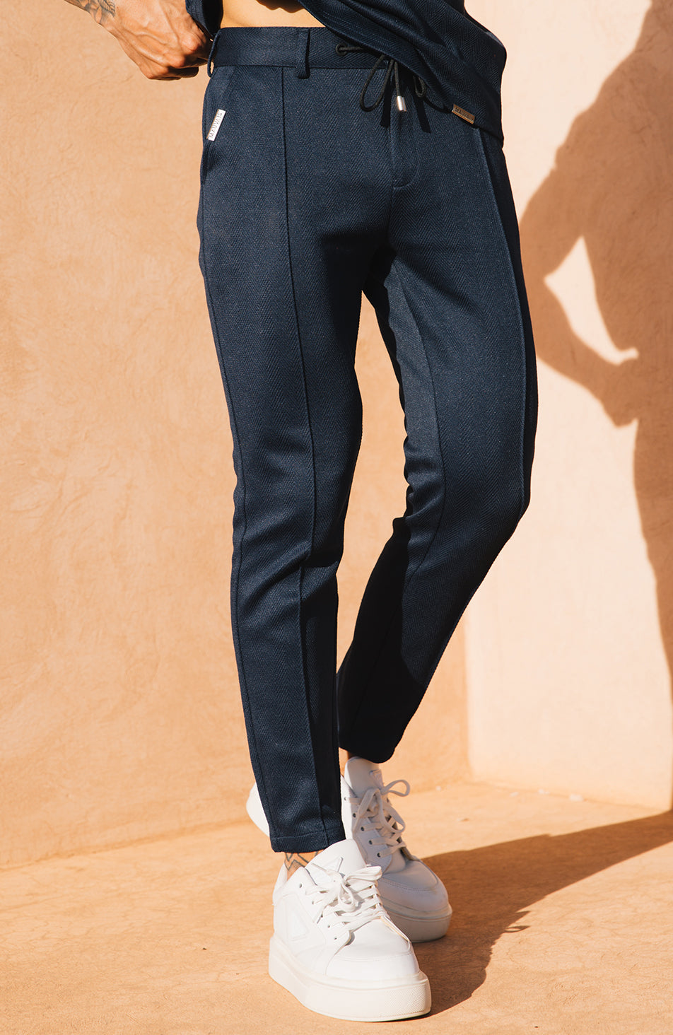 Premium Zig Zag Pants in Navy