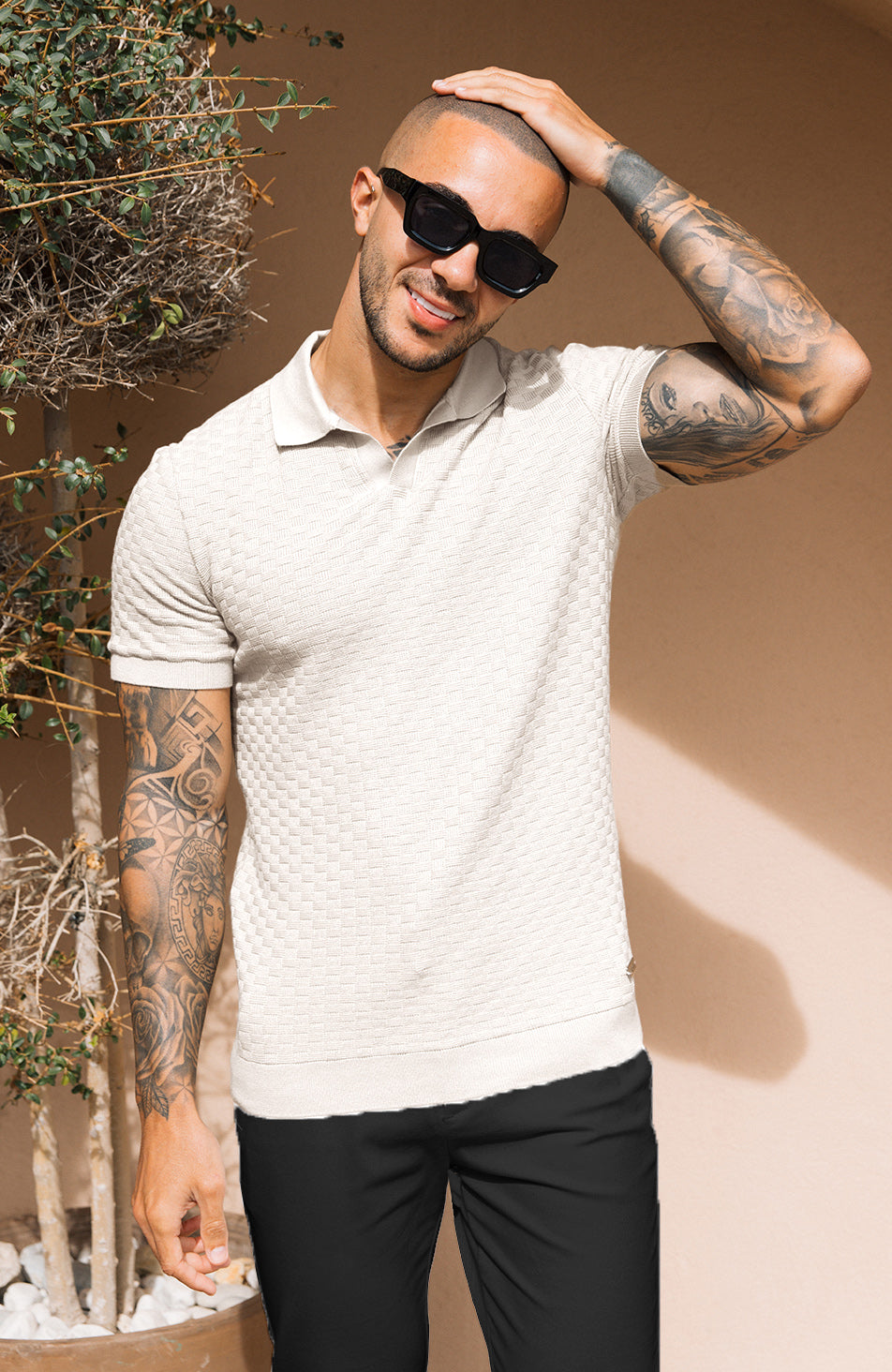 Nerano Slim Polo in Cream