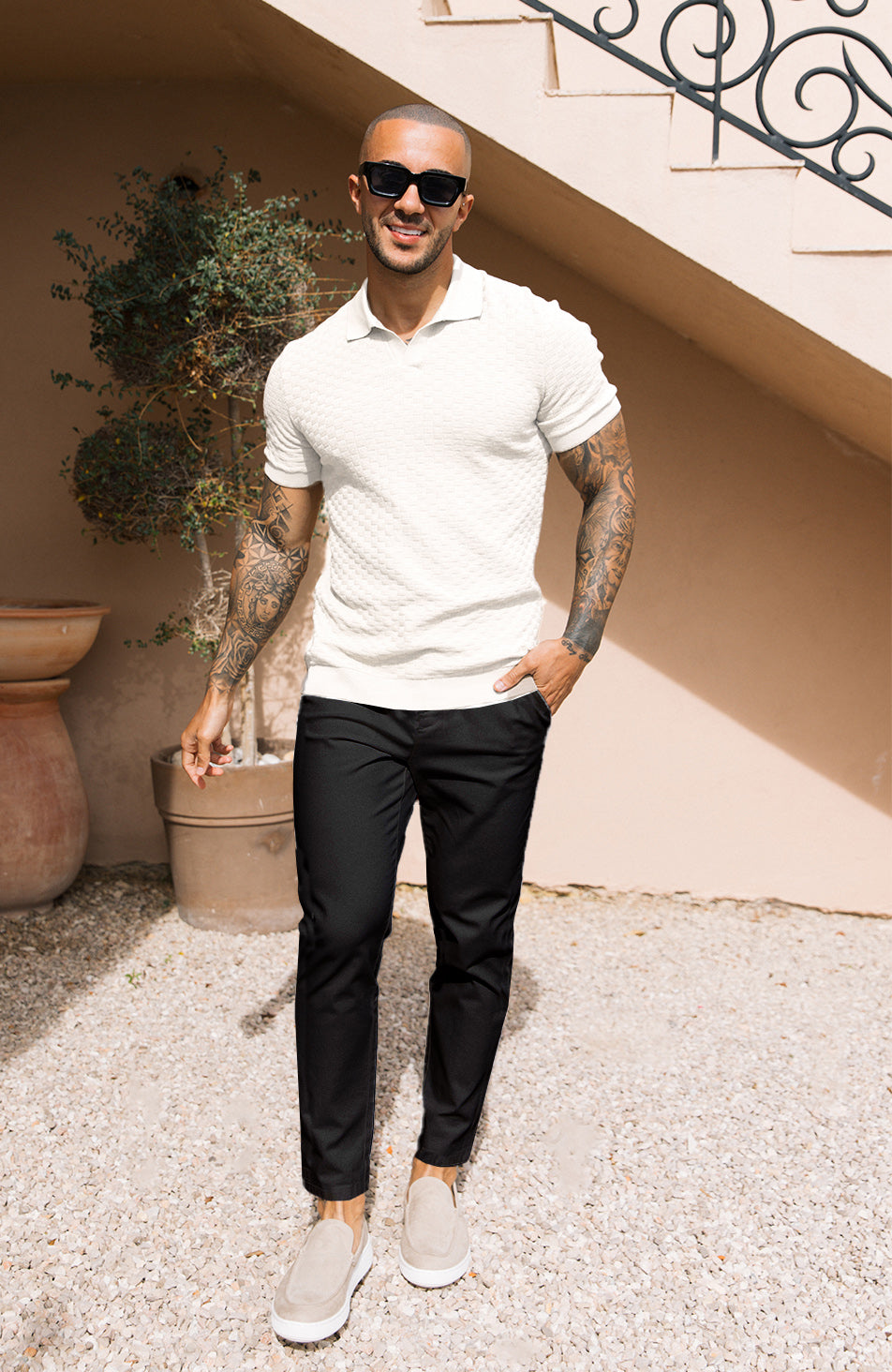 Nerano Slim Polo in Cream