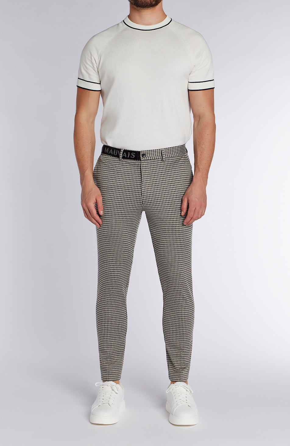 Signature Check Pants with Half Belt