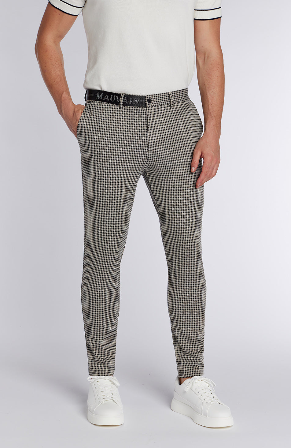 Signature Check Pants with Half Belt