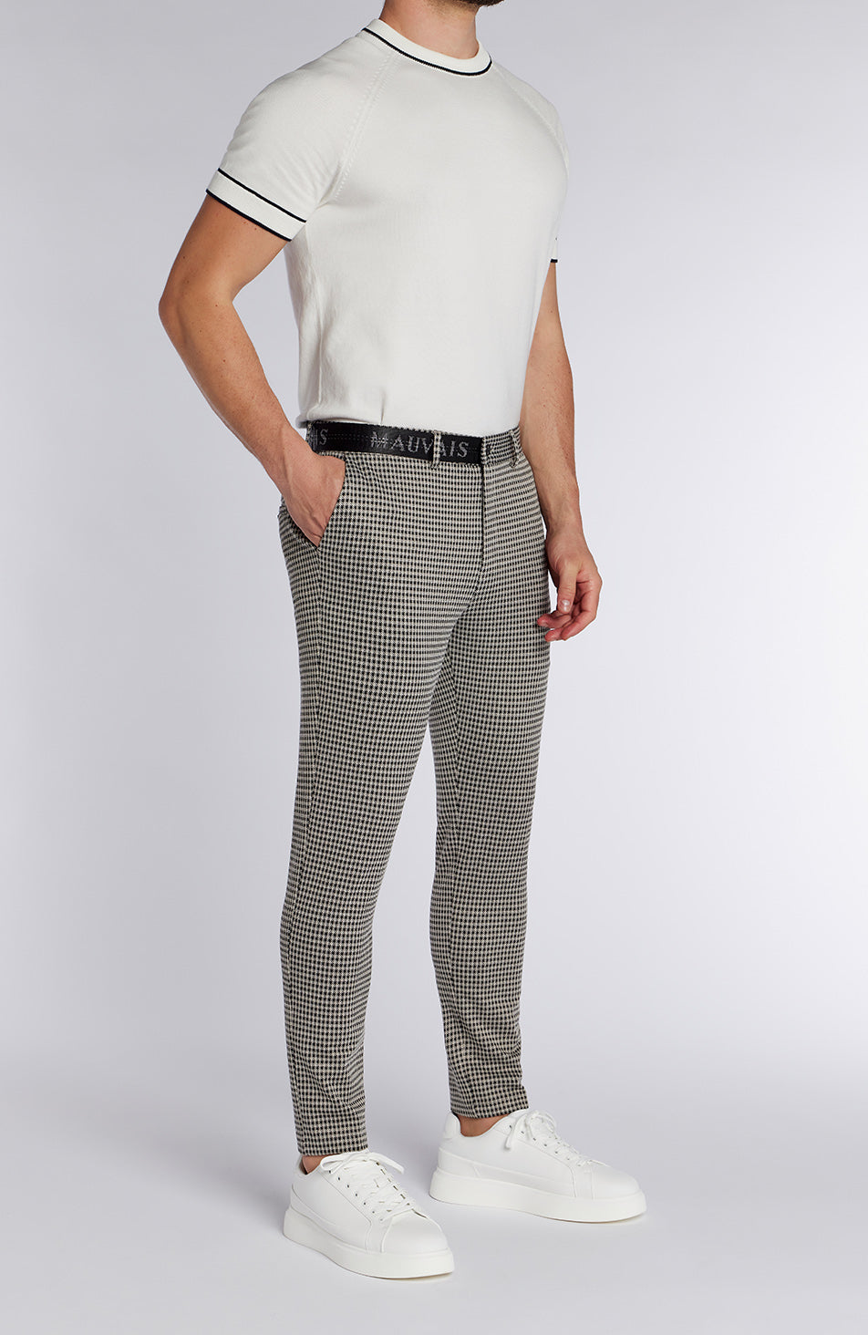 Signature Check Pants with Half Belt