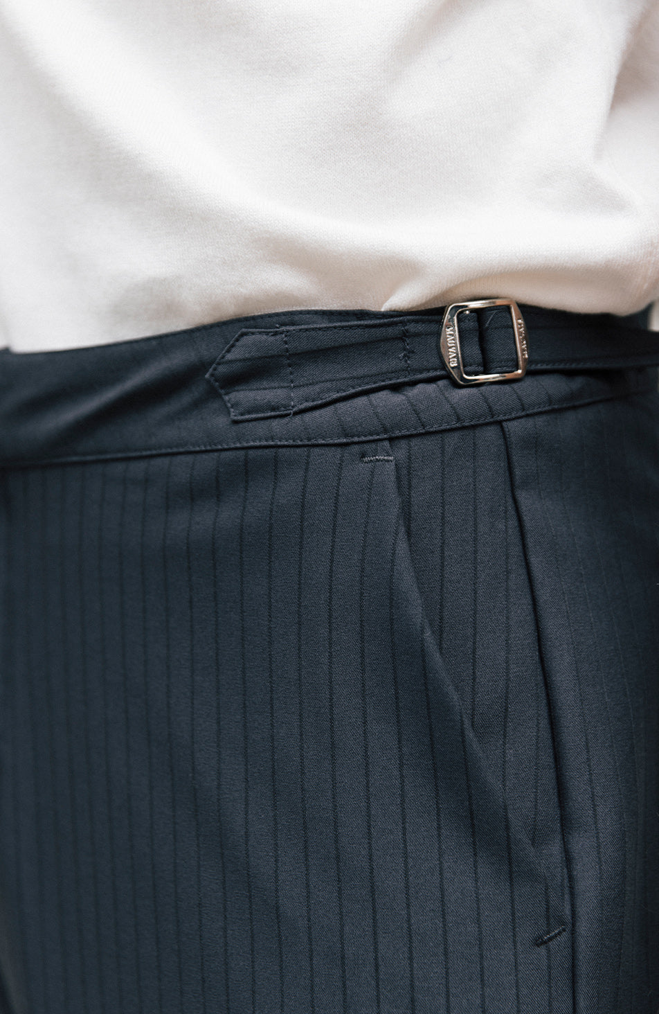 Savile Slim Pinstripe Chino Pants in Blue