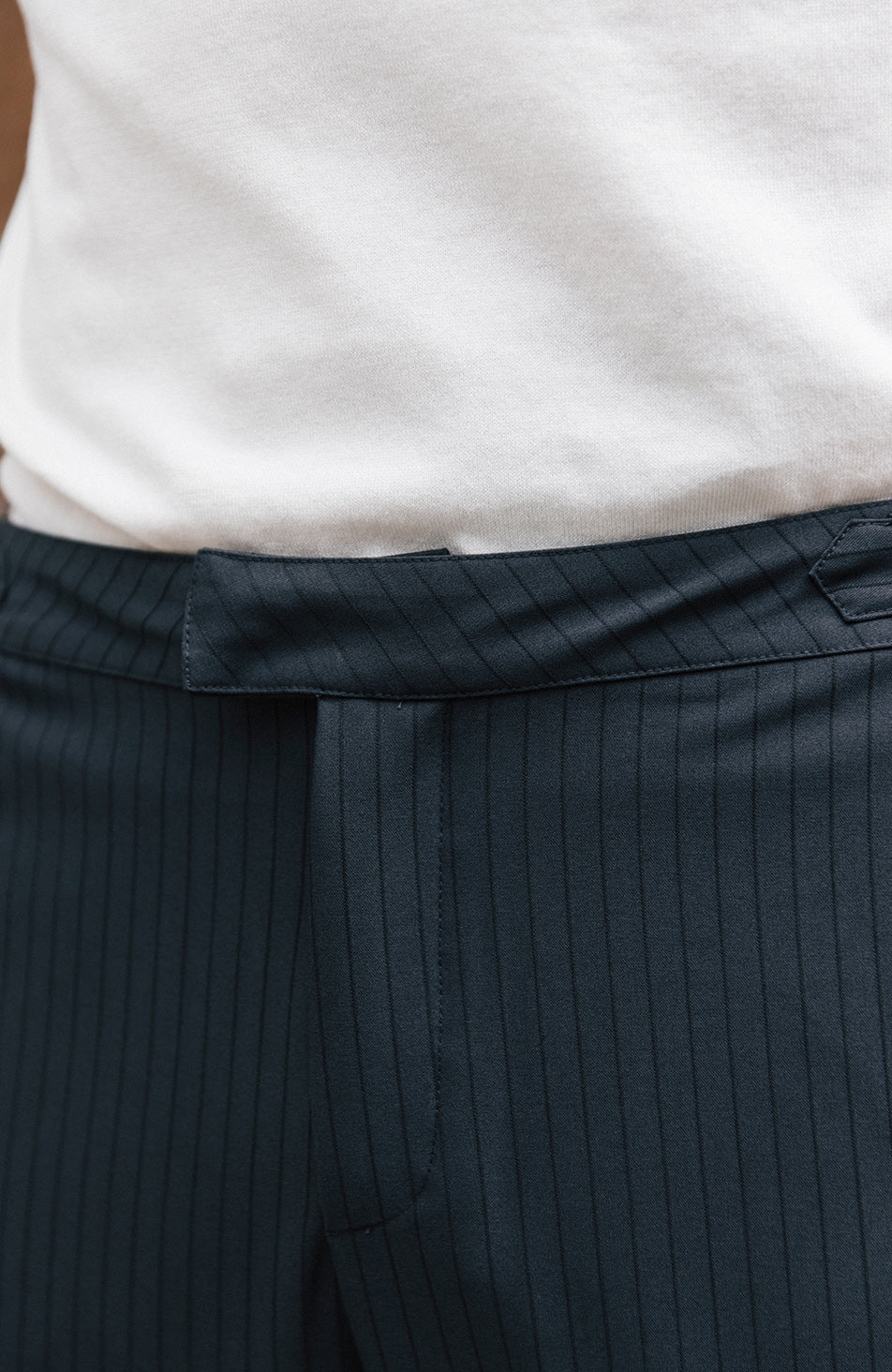 Savile Slim Pinstripe Chino Pants in Blue