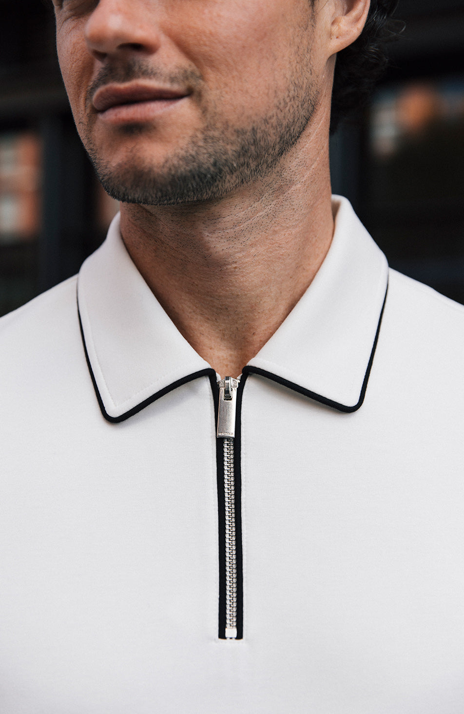 Signature Slim Tipping Polo in White