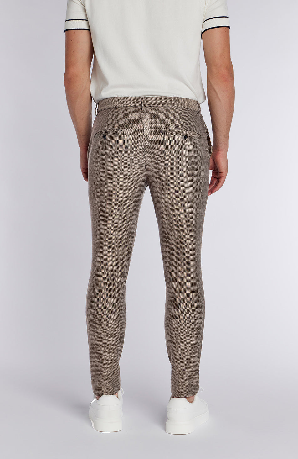 Tormore Slim Geo Textured Pants in Taupe