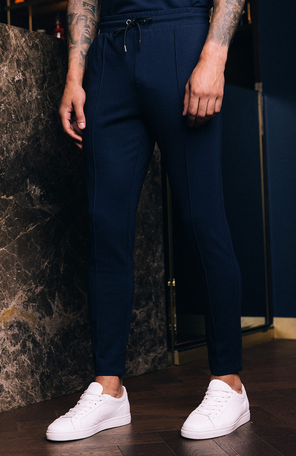 Luxe Pintuck Pants in Navy