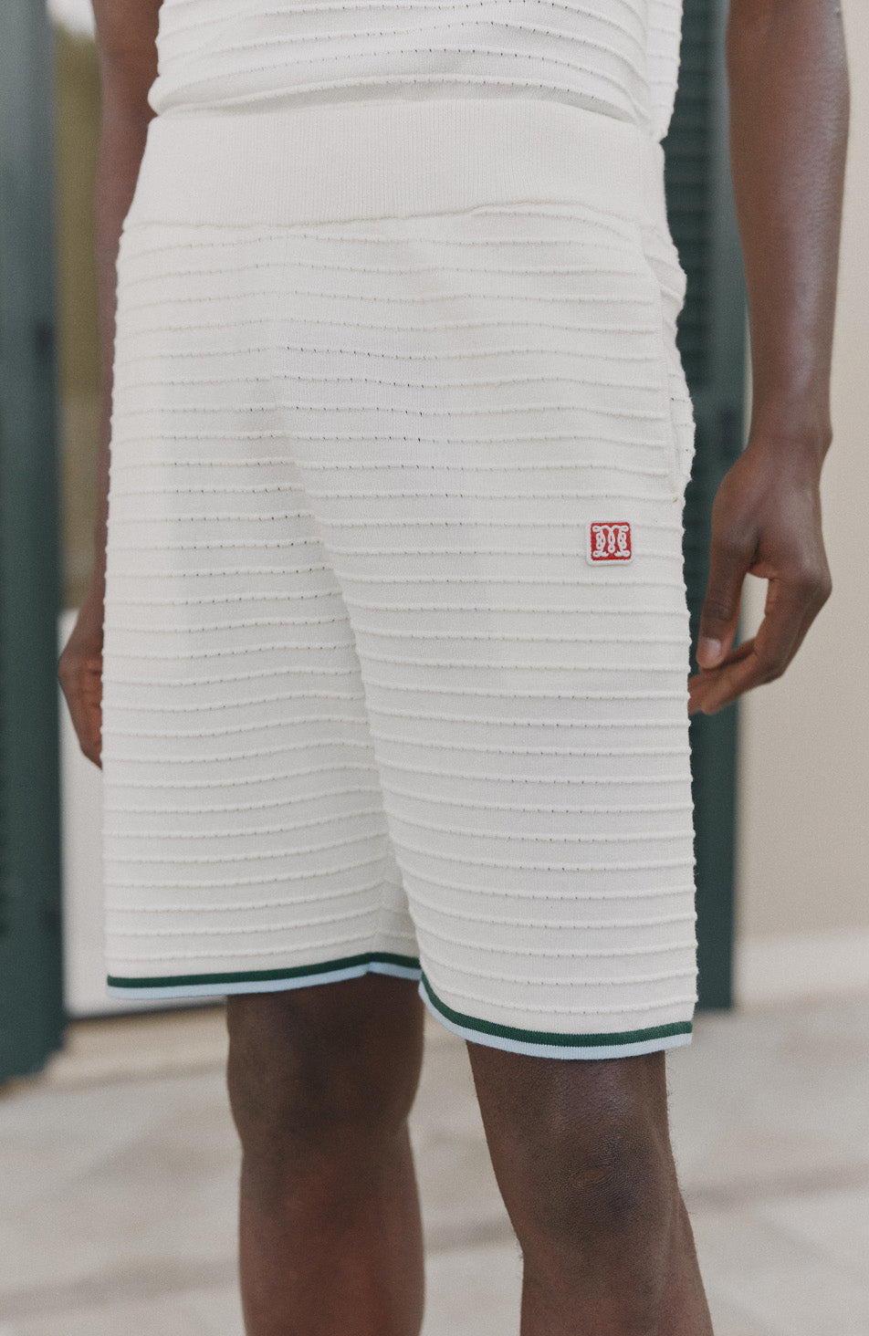 Riviera Knit Rib Short in White