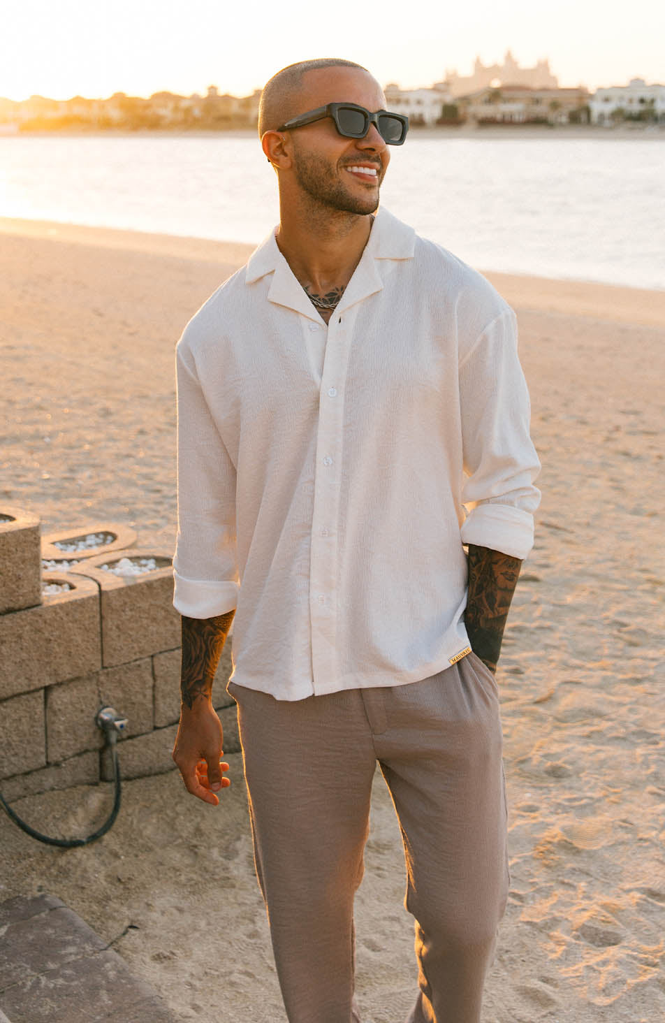 Fiorano Long Sleeve Relaxed Fit Shirt in White