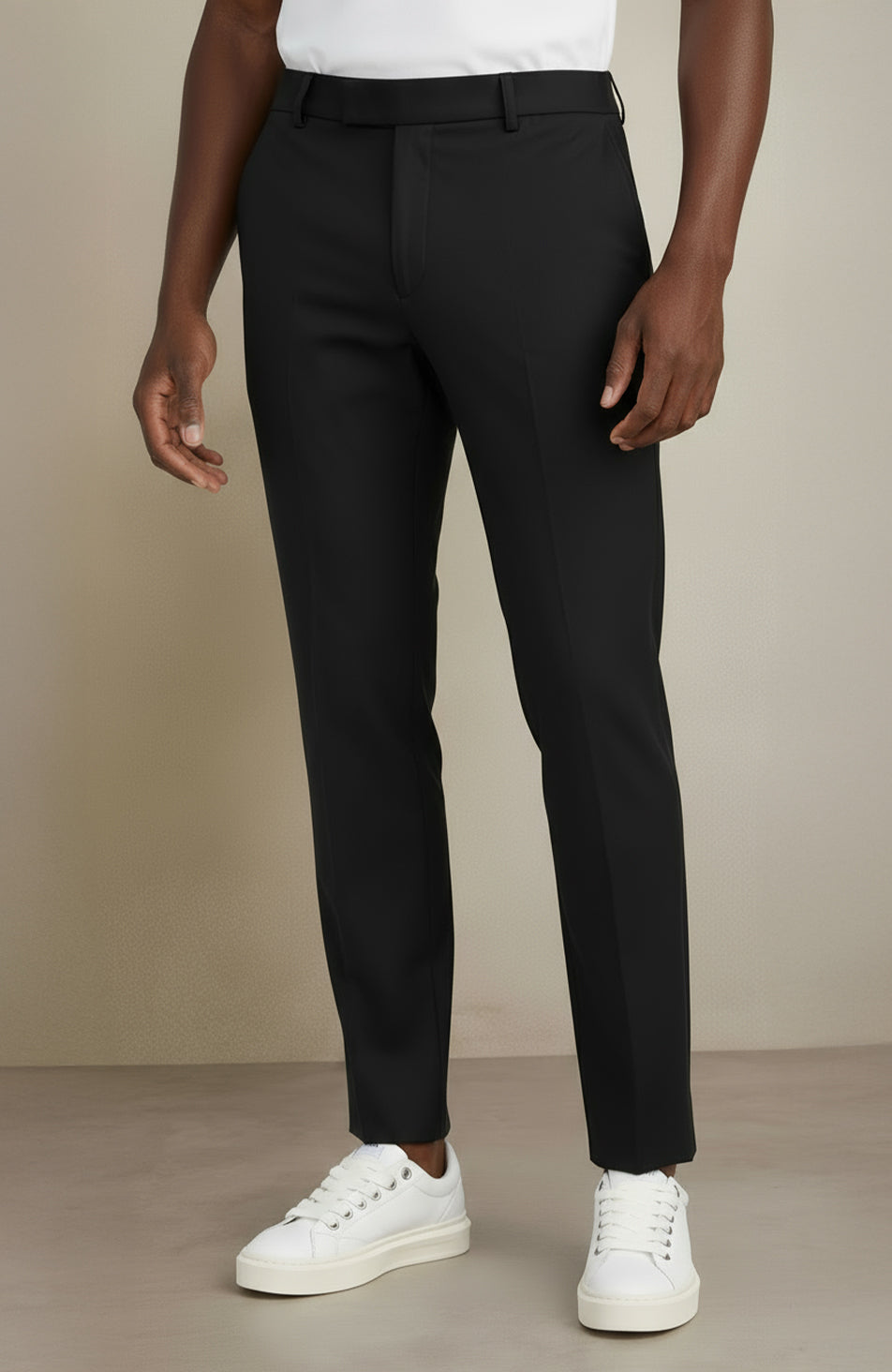Aster Tailored Stretch Slim Leg Pants in Black