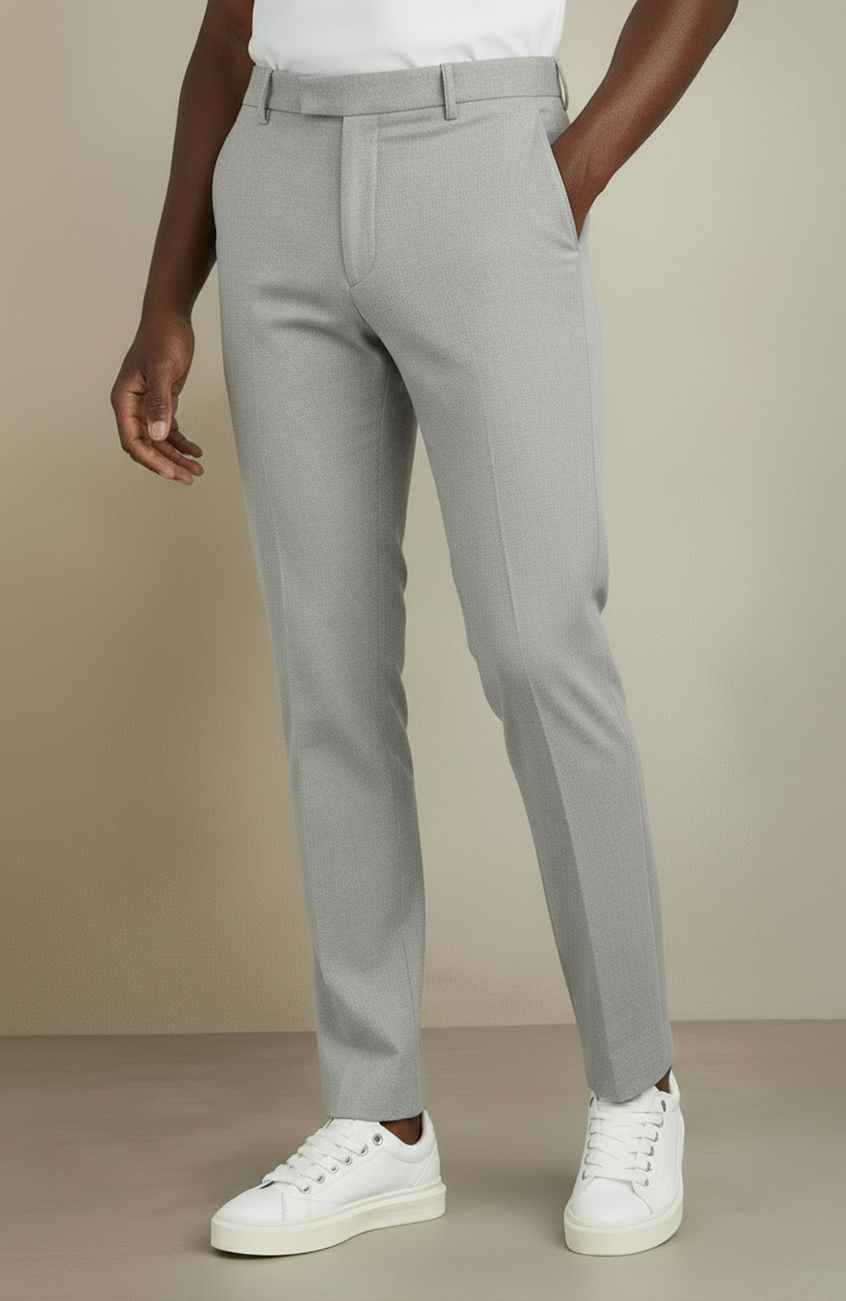 Aster Tailored Stretch Slim Leg Pants in Grey