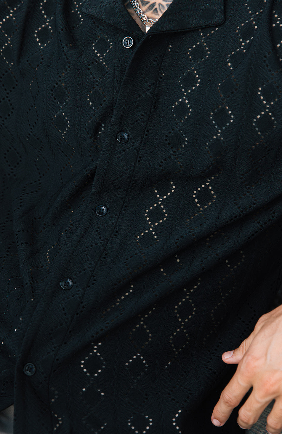 Monte Crochet Shirt in Black