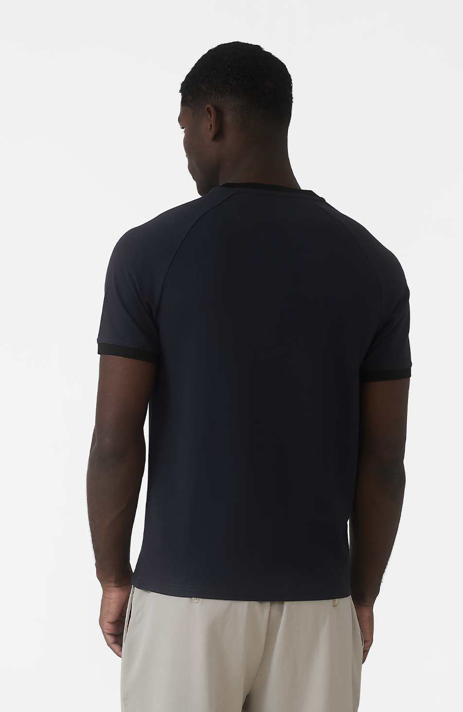 Signature Zip Tee in Navy