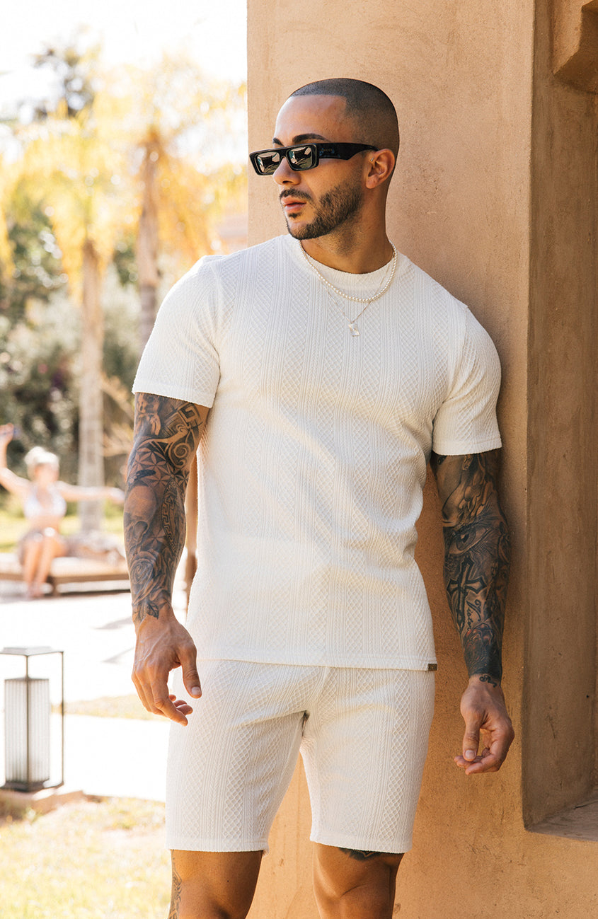 Tanami Textured Stretch Slim Tee in White