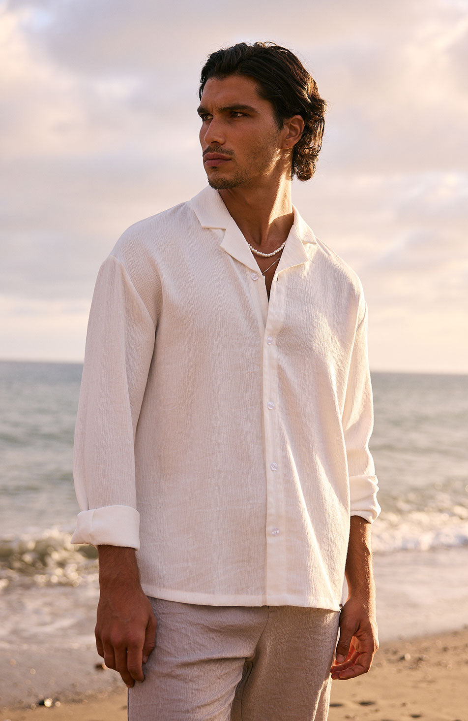 relaxed fit dress shirt MAUVAIS Fiorano Long Sleeve Relaxed Fit Shirt in White at Nordstrom, Size X-Small