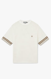 Malibu Cotton Short Sleeve Crochet T-shirt in White